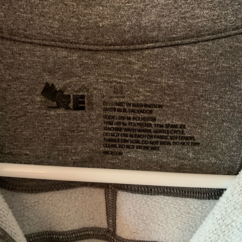 REI Men's Gray Quarter-Zip - Picture 2 of 2